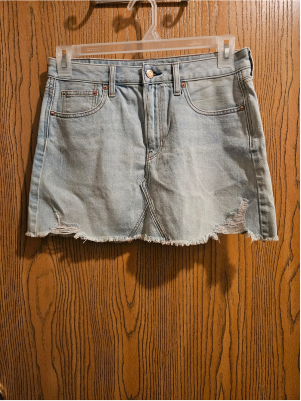 Women's American Eagle Light Blue Denim Mini Skirt Size 8